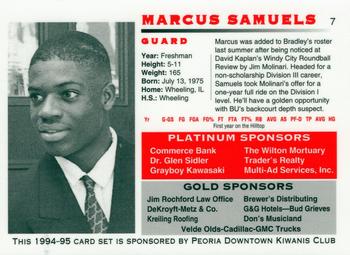 1994-95 Bradley Braves #7 Marcus Samuels Back