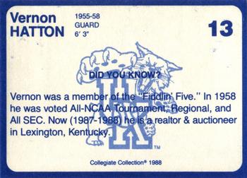 1988-89 Kentucky's Finest Collegiate Collection - Gold Edition #13 Vernon Hatton Back