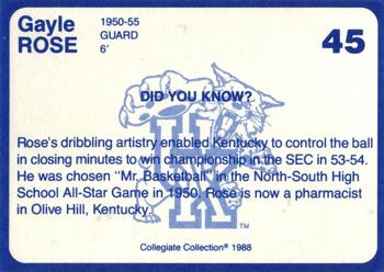 1988-89 Kentucky's Finest Collegiate Collection - Gold Edition #45 Gayle Rose Back