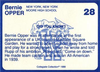 1988-89 Kentucky's Finest Collegiate Collection - Gold Edition Proofs #28 Bernie Opper Back