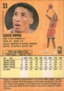 1991-92 Fleer - 3D Acrylic #33 Scottie Pippen Back