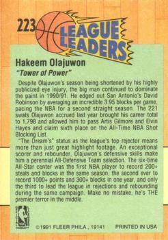 1991-92 Fleer - 3D Acrylic #223 Hakeem Olajuwon Back