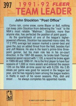 1991-92 Fleer - 3D Acrylic #397 John Stockton Back