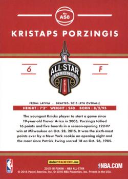 2015-16 Donruss Toronto All-Star #AS8 Kristaps Porzingis Back
