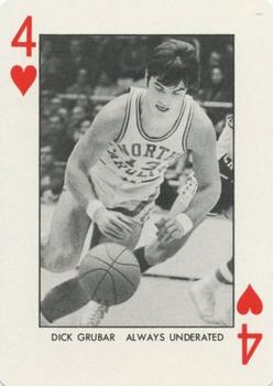1973-74 North Carolina Tarheels Playing Cards #4♥ Dick Grubar Front