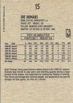 1991-92 Fleer Wheaties #15 Joe Dumars Back