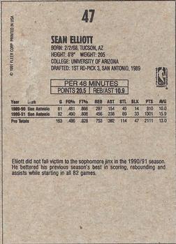 1991-92 Fleer Wheaties #47 Sean Elliott Back