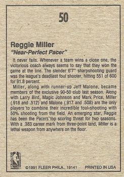 1991-92 Fleer Wheaties #50 Reggie Miller Back
