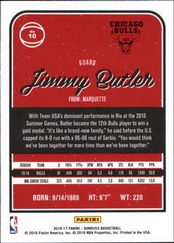 2016-17 Donruss #10 Jimmy Butler Back