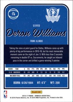 2016-17 Donruss #78 Deron Williams Back