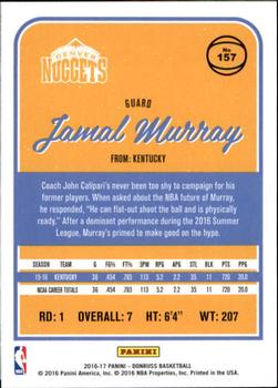 2016-17 Donruss #157 Jamal Murray Back