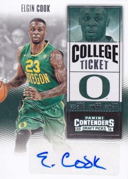 2016 Panini Contenders Draft Picks - College Ticket Autographs #134 Elgin Cook Front