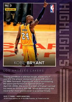 2016-17 Hoops - Highlights #3 Kobe Bryant Back