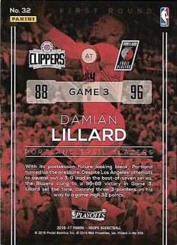 2016-17 Hoops - Road to the Finals #32 Damian Lillard Back