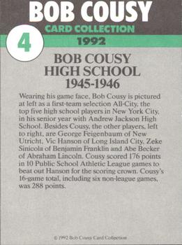 1992 Bob Cousy Collection #4 High School 1945-46 Back
