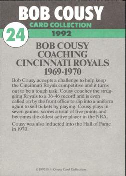 1992 Bob Cousy Collection #24 Coaching Cincinnati Royals Back