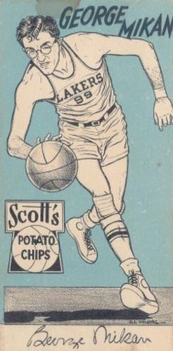 1950-51 Scott's Potato Chips Minneapolis Lakers #NNO George Mikan Front
