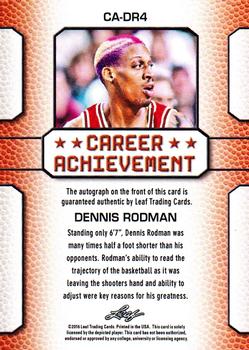 2016 Leaf Best of Basketball #CA-DR4 Dennis Rodman Back