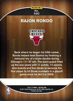 2016-17 Panini Instant NBA #330 Rajon Rondo Back