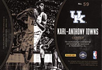 2016-17 Panini Black Gold Collegiate - Autograph Jersey SN25 #59 Karl-Anthony Towns Back