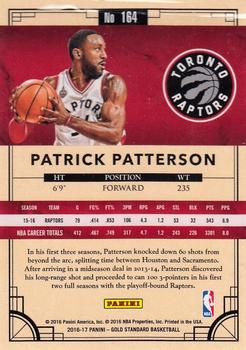 2016-17 Panini Gold Standard #164 Patrick Patterson Back