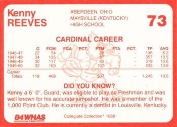 1988-89 Louisville Cardinals Collegiate Collection #73 Kenny Reeves Back