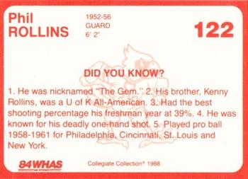1988-89 Louisville Cardinals Collegiate Collection #122 Phil Rollins Back
