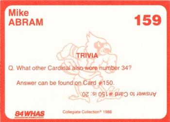 1988-89 Louisville Cardinals Collegiate Collection #159 Mike Abram Back