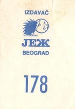 1989 KOS/JEZ Yugoslavian Stickers #178 Pat Riley Back