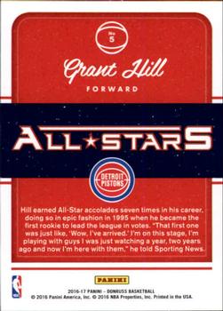 2016-17 Donruss - All-Stars #5 Grant Hill Back