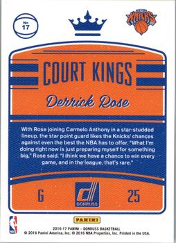 2016-17 Donruss - Court Kings #17 Derrick Rose Back