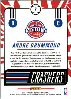 2016-17 Donruss - Crashers #4 Andre Drummond Back
