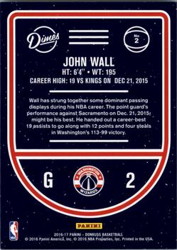 2016-17 Donruss - Dimes #2 John Wall Back
