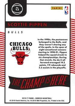 2016-17 Donruss - The Champ is Here #13 Scottie Pippen Back
