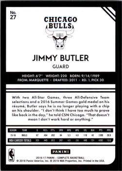 2016-17 Panini Complete #27 Jimmy Butler Back