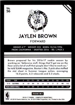 2016-17 Panini Complete #56 Jaylen Brown Back