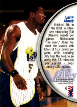 2000-01 USBL 15th Anniversary Set #6 Larry Abney Back