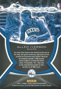 2016-17 Panini Totally Certified - Energizers #10 Allen Iverson Back