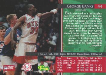 1995 Classic Rookies - Gold Foil #44 George Banks Back