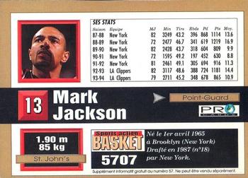 1993-94 Pro Cards French Sports Action Basket #5707 Mark Jackson Back
