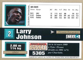 1993-94 Pro Cards French Sports Action Basket #5305 Larry Johnson Back