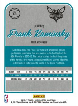 2016-17 Donruss Optic #46 Frank Kaminsky Back