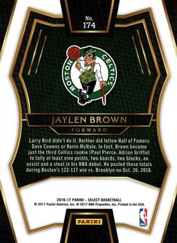 2016-17 Panini Select #174 Jaylen Brown Back