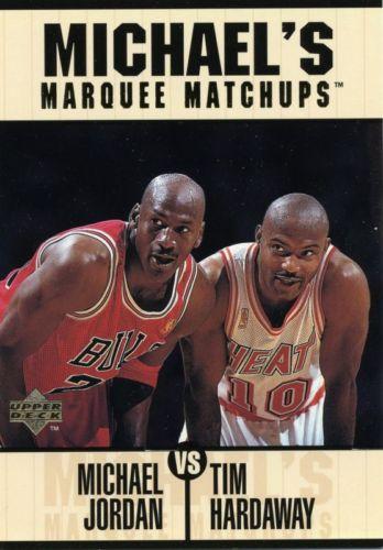 1997-98 Upper Deck Michael Jordan's Marquee Matchups #MM2 Michael Jordan / Tim Hardaway Front