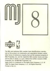 1998 Upper Deck Michael Jordan Stickers #8 Michael Jordan Back