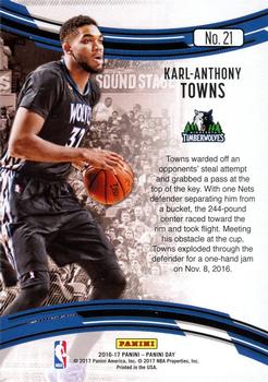2016-17 Panini Day #21 Karl-Anthony Towns Back
