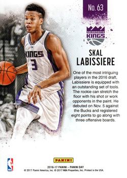 2016-17 Panini Day #63 Skal Labissiere Back