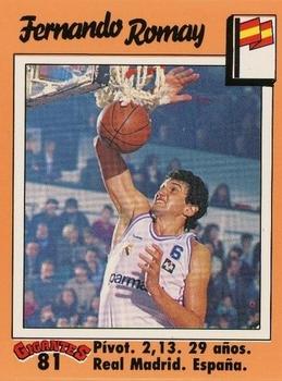 1989 Hobby Press Spain 100 Gigantes del Basket Mundial Stickers #81 Fernando Romay Front
