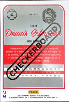 2016-17 Donruss Optic - Checkerboard #34 Dennis Schroder Back