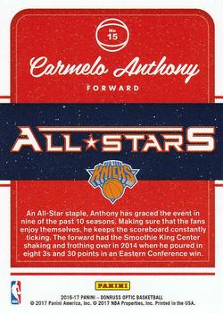 2016-17 Donruss Optic - All-Stars #15 Carmelo Anthony Back